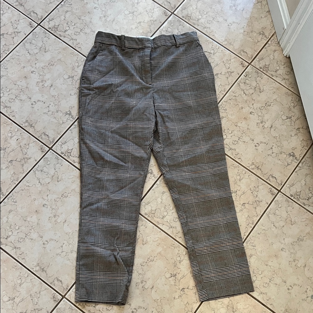 H&M Men's Black and White Plaid Pants